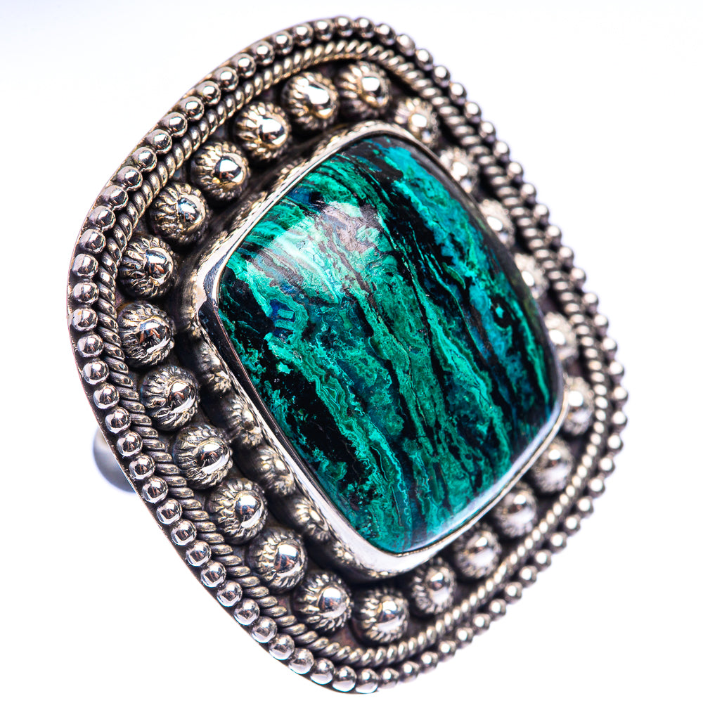 Huge Chrysocolla Ring Size 7.25 (925 Sterling Silver) R143007