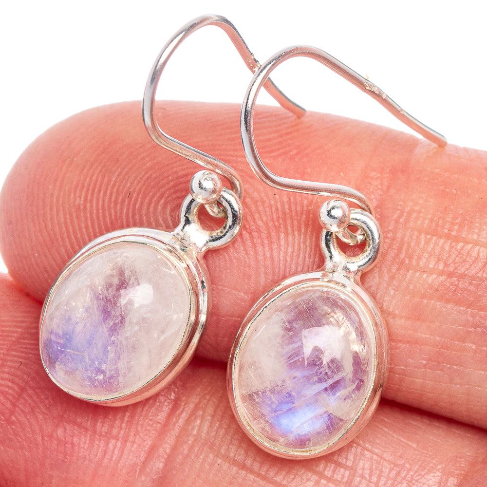 Rainbow Moonstone Earrings 1 1/8" (925 Sterling Silver) E433559