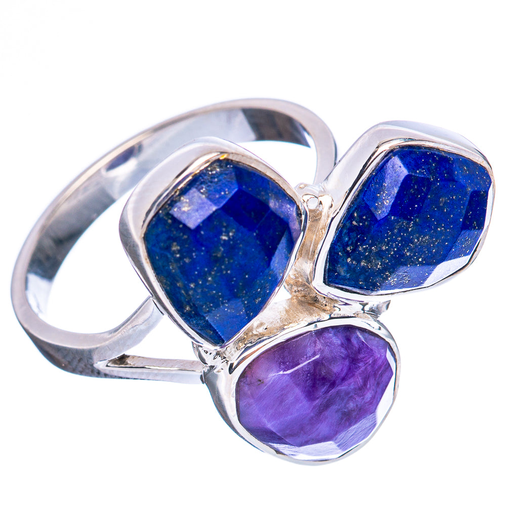 Premium Lapis Lazuli, Charoite 925 Sterling Silver Ring Size 7.75 Ana Co R3604