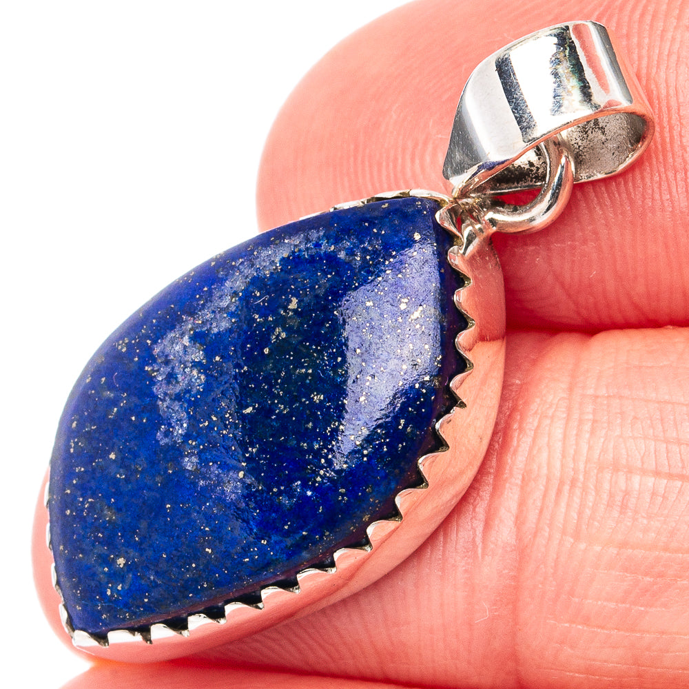 Lapis Lazuli Pendant 1 3/8" (.925 Sterling Silver)