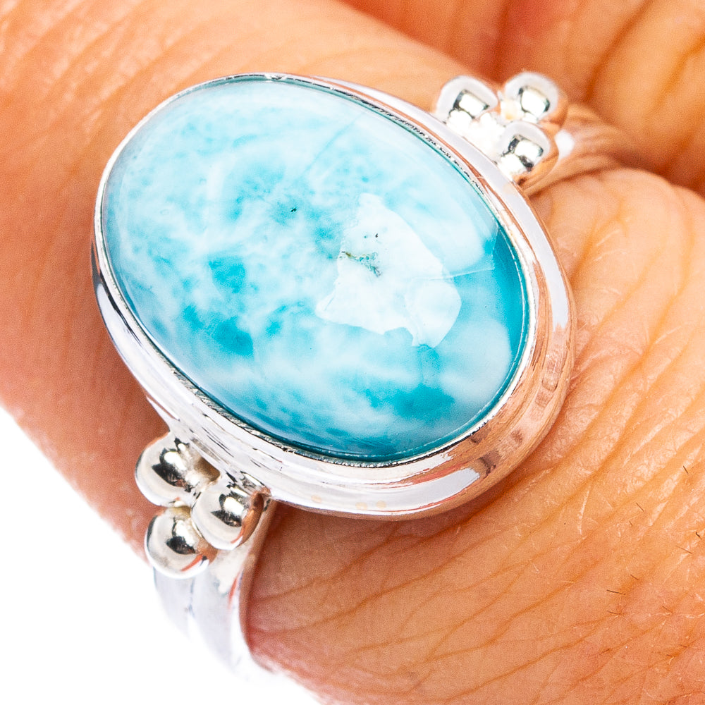 Rare Larimar Ring Size 8 (.925 Sterling Silver)