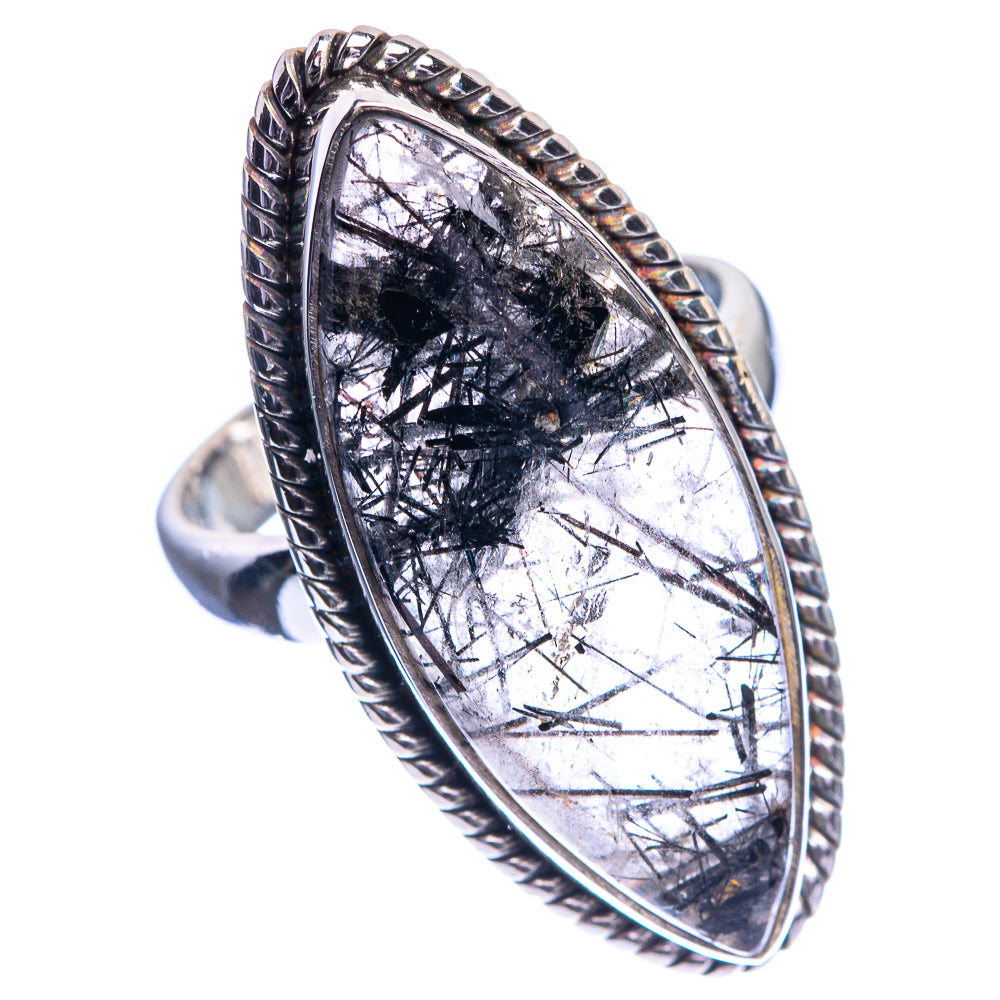 Large Tourmalinated Quartz Ring Size 6 (925 Sterling Silver) R144211
