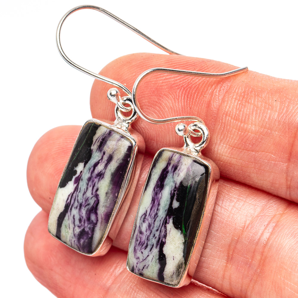 Kammererite Earrings 1 5/8" (925 Sterling Silver) E2811