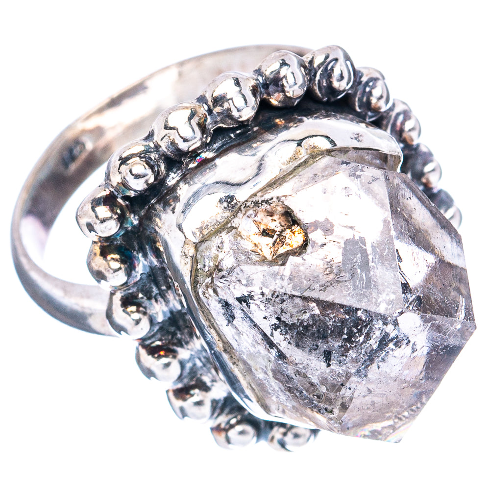 (Classic Series) Herkimer Diamond Ring Size 6 (.925 Sterling Silver)