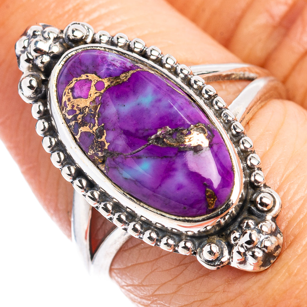 Purple Copper Turquoise Ring Size 7.5 (.925 Sterling Silver)