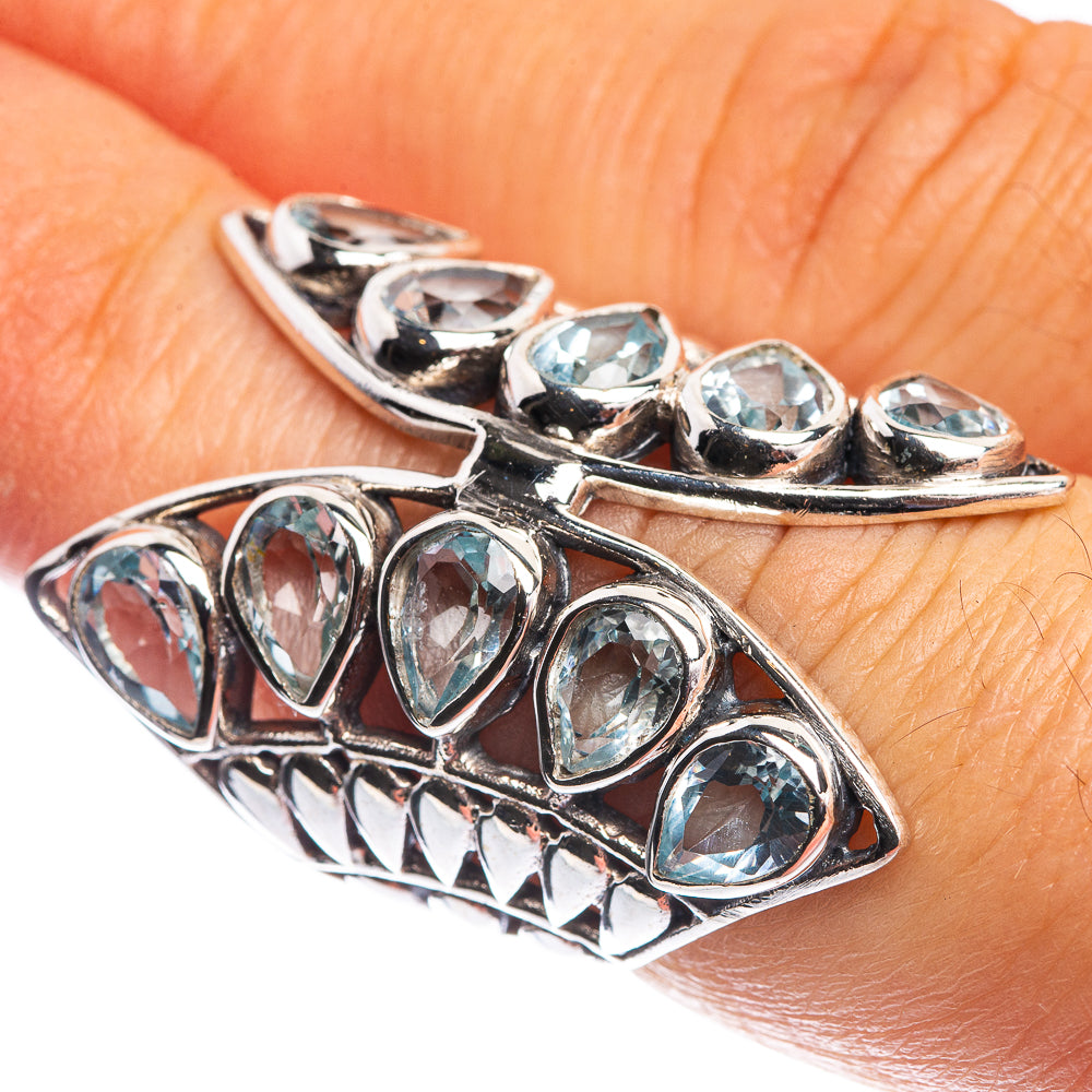 Large Blue Topaz Ring Size 6 (925 Sterling Silver) R144192