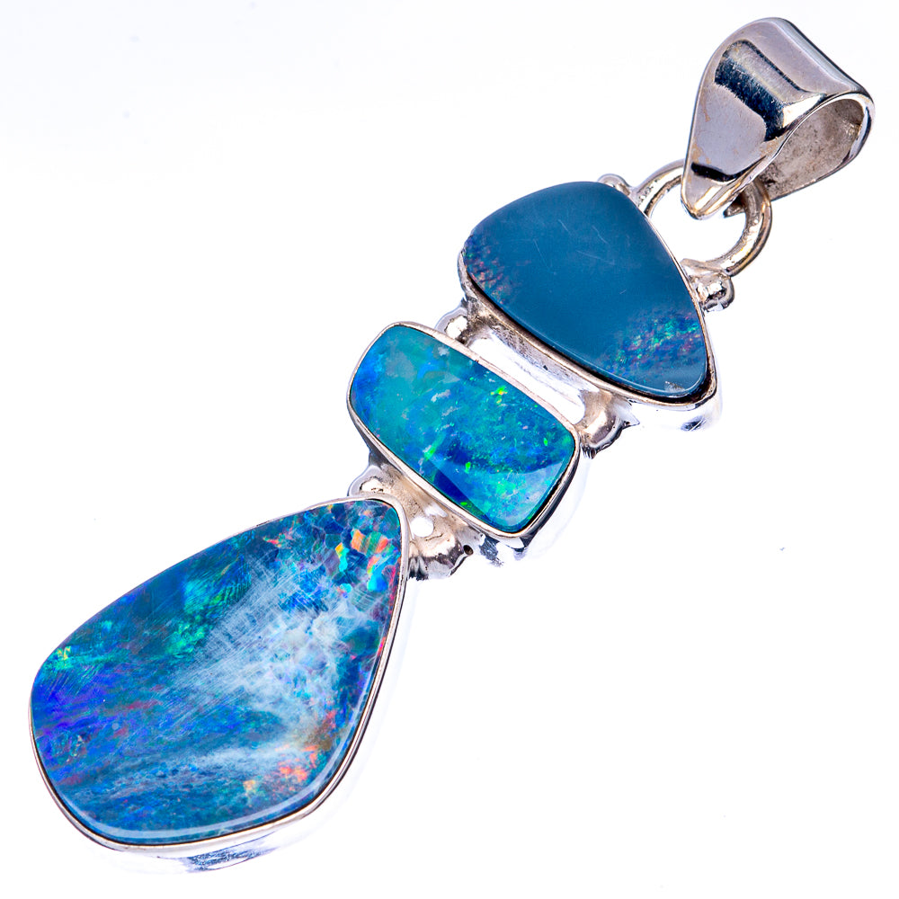 Rare Doublet Opal 925 Sterling Silver Pendant 1 7/8" (925 Sterling Silver) P42643