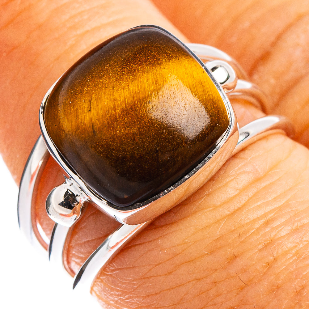 Premium Tiger's Eye Ring Size 7.75 (.925 Sterling Silver)