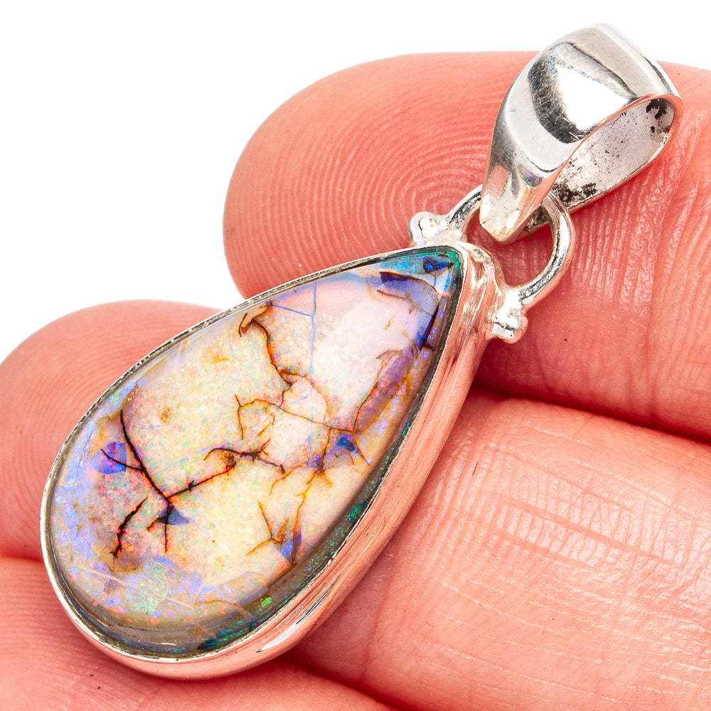 Rare Sterling Opal Pendants 1 3/8" (925 Sterling Silver) P43284
