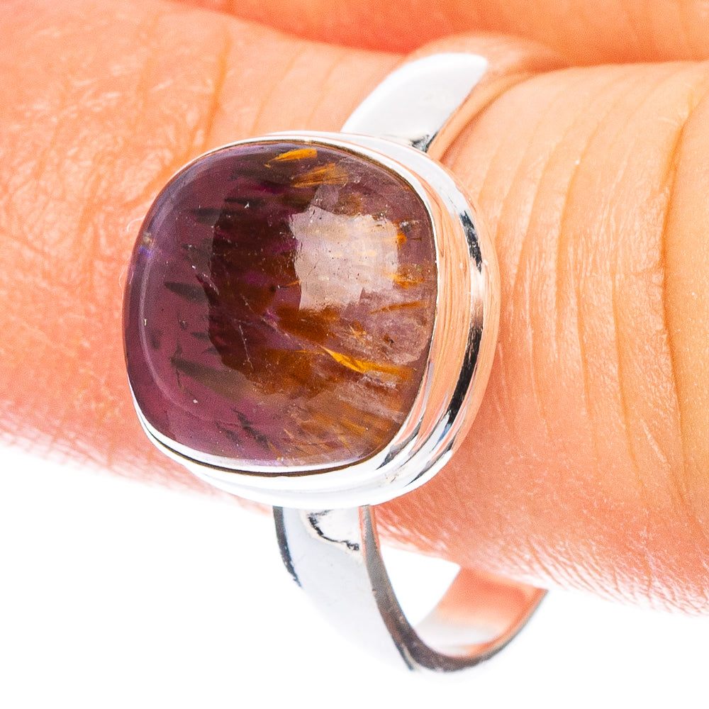 Cacoxenite Amethyst Ring Size 7.75 (925 Sterling Silver) R6633