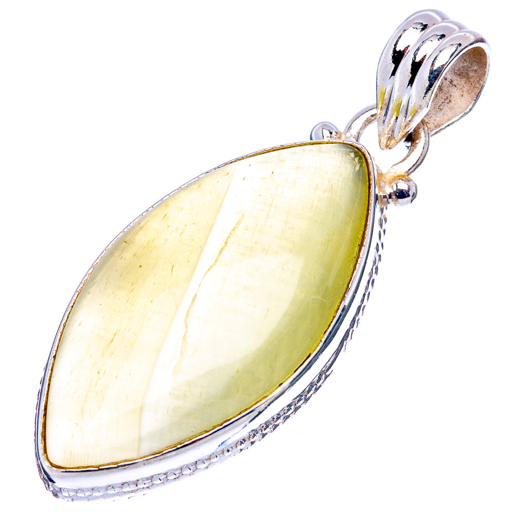 Prehnite Pendant 1 5/8" (.925 Sterling Silver)