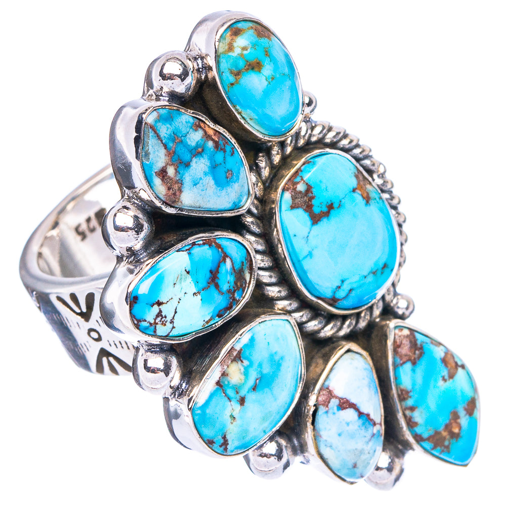 Rare Golden Hills Turquoise Ring Size 8 Adjustable (.925 Sterling Silver)