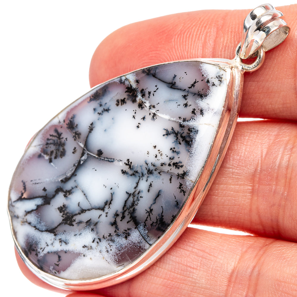 Dendritic Agate Pendant 2 1/8" (.925 Sterling Silver)