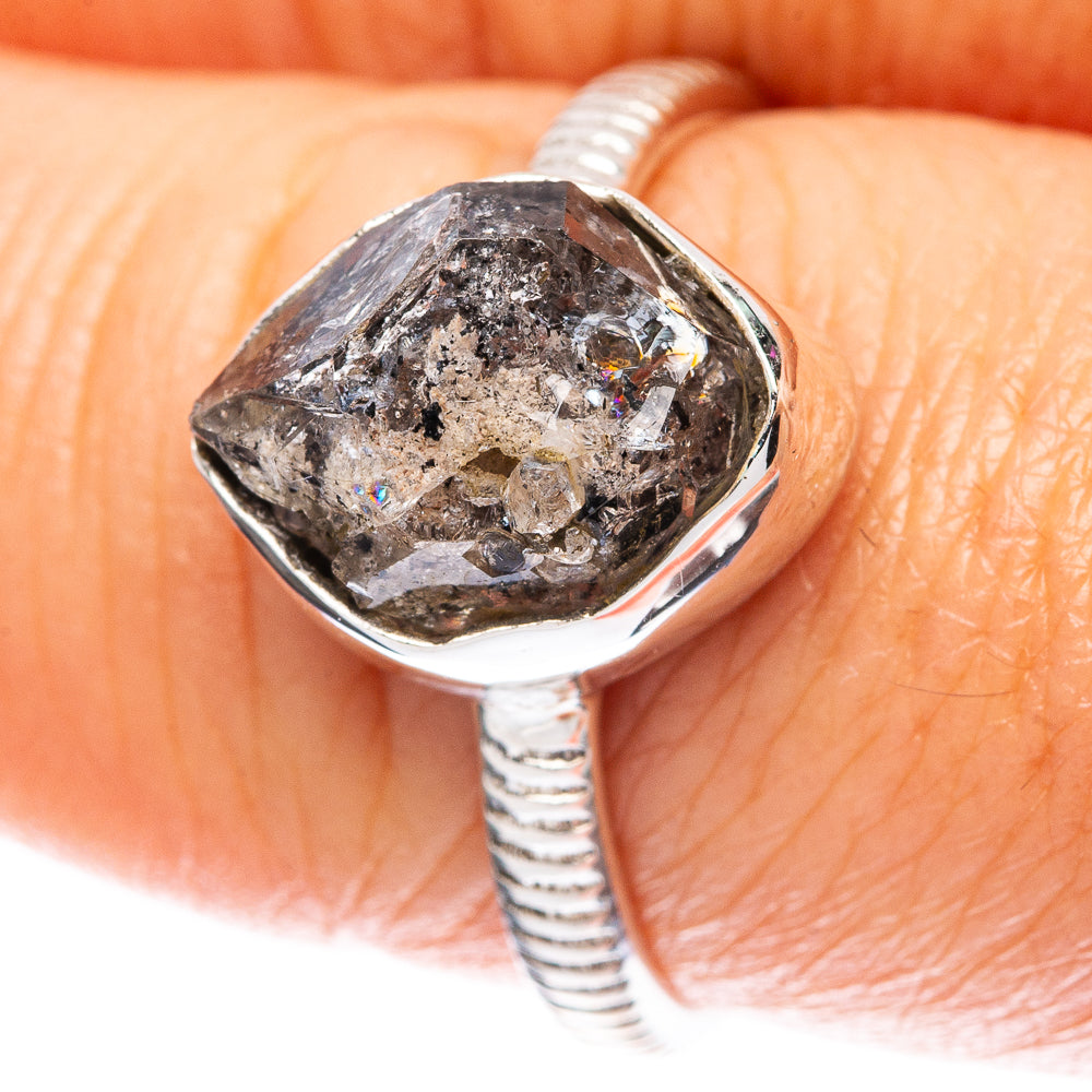 Herkimer Diamond Dainty Ring Size 8 (925 Sterling Silver) R5135