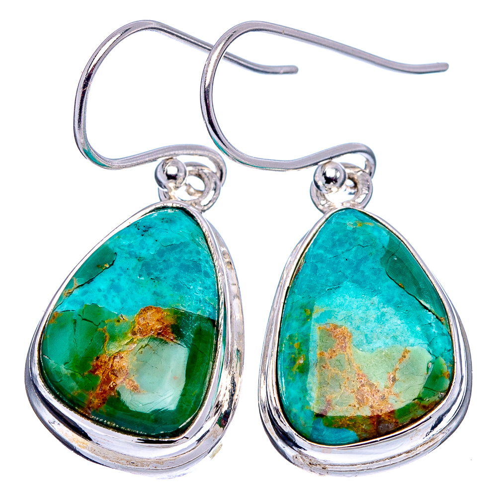 Mohave Turquoise Earrings 1 1/4" (.925 Sterling Silver)