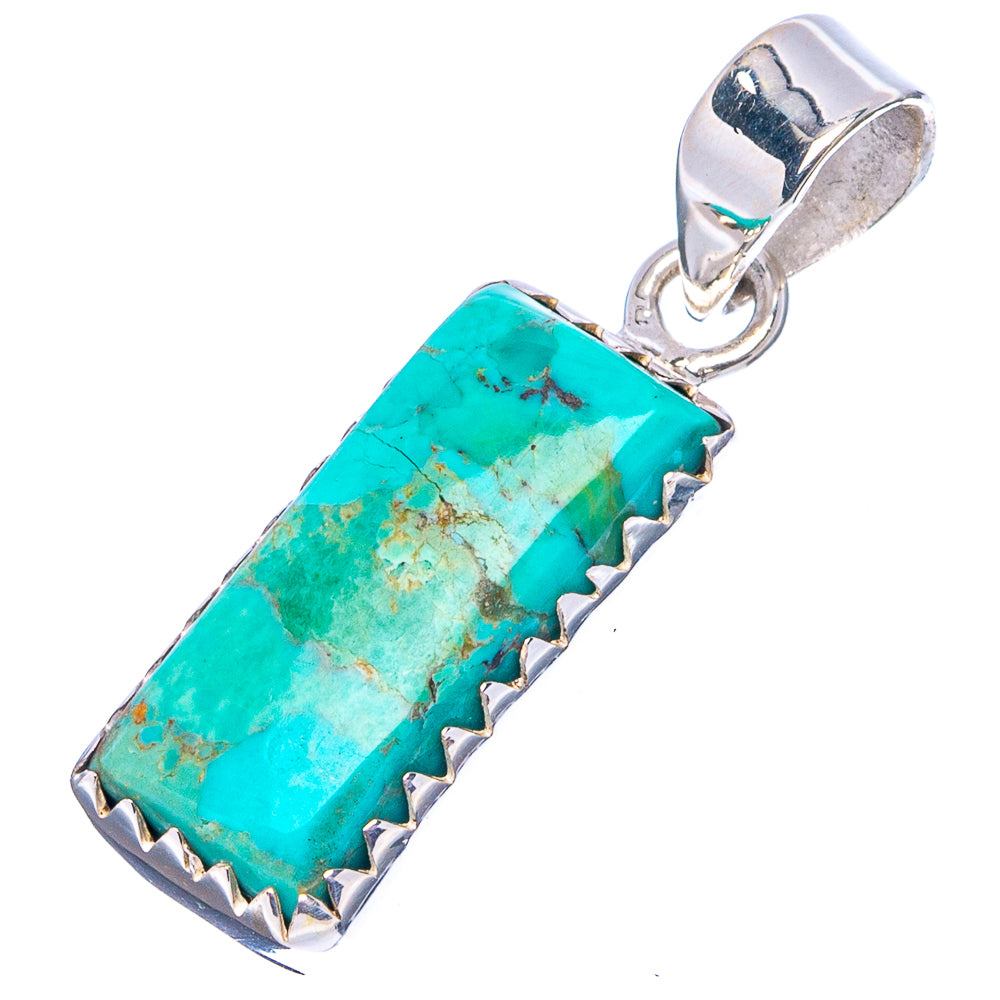Rare Kingman Turquoise Pendant 1 1/4" (.925 Sterling Silver)