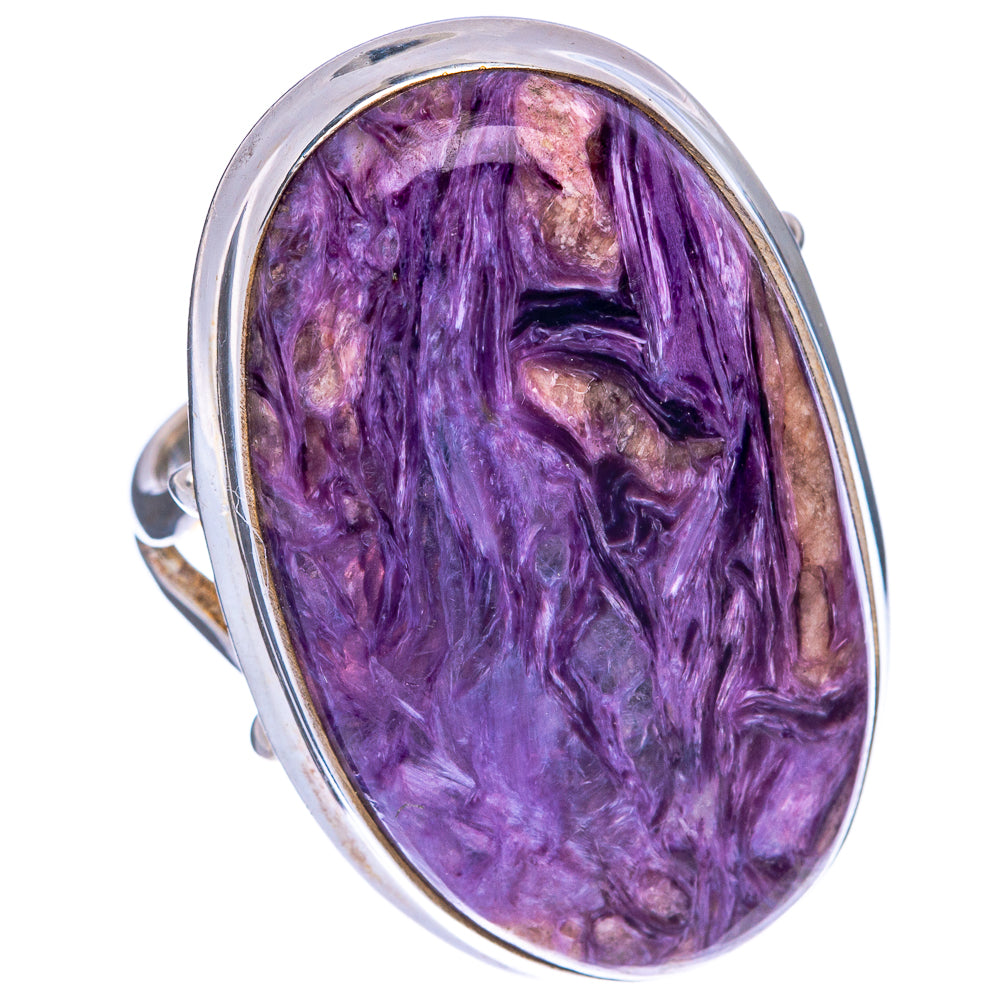 Large Charoite Ring Size 9 (925 Sterling Silver) R145299
