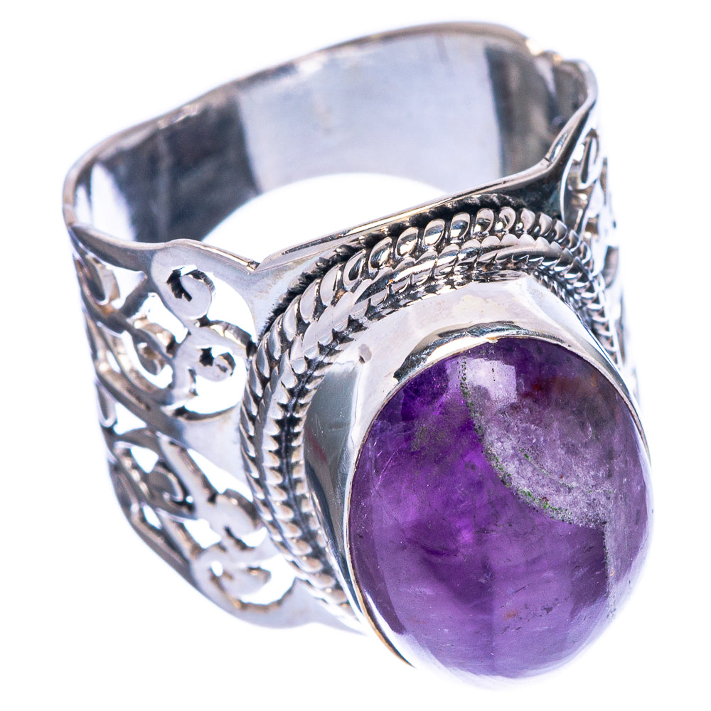 Chevron Amethyst Ring Size 5.75 (925 Sterling Silver) R1251