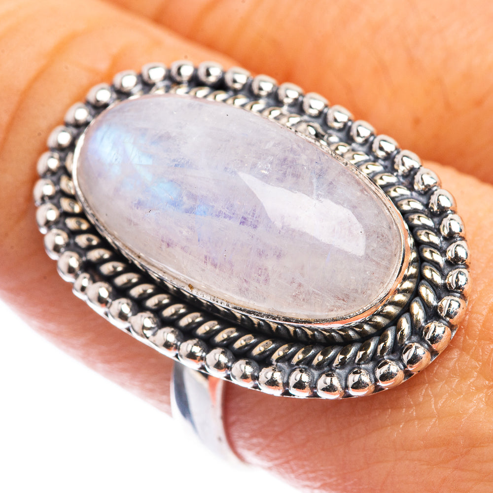 Rainbow Moonstone Ring Size 8 (925 Sterling Silver) RING143273