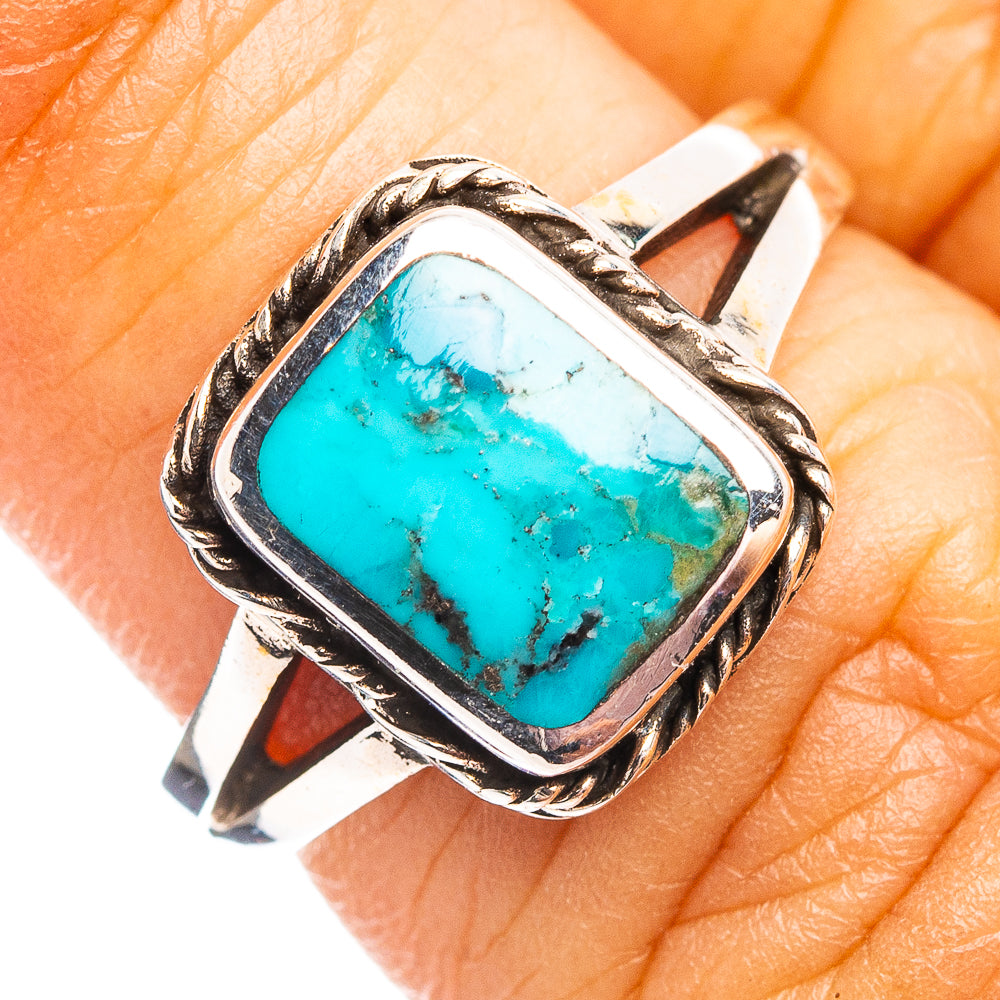 Native Style Mohave Turquoise Ring Size 5.5 (.925 Sterling Silver)