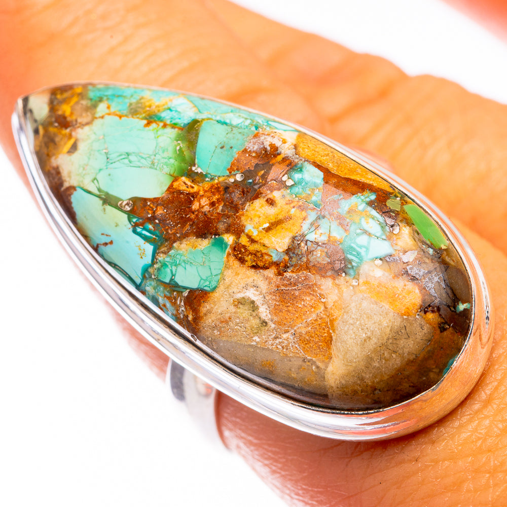 Large Kingman Mohave Turquoise Ring Size 8.25 (925 Sterling Silver) R141193