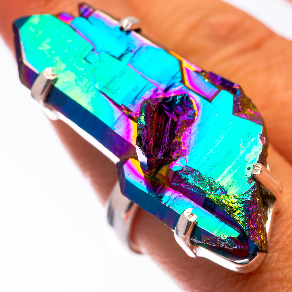 Huge Titanium Sunshine Druzy Ring Size 9 (925 Sterling Silver) R140772