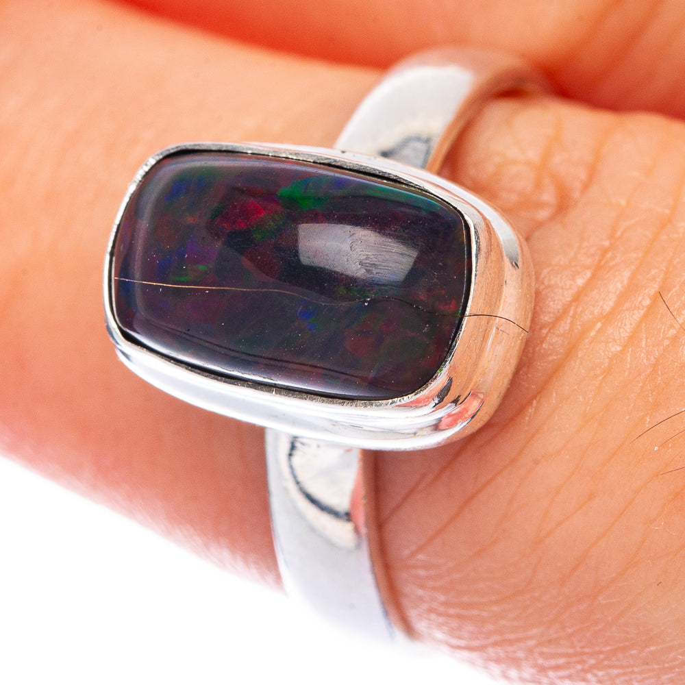 Black Opal Ring Size 7.5 (925 Sterling Silver) R144855