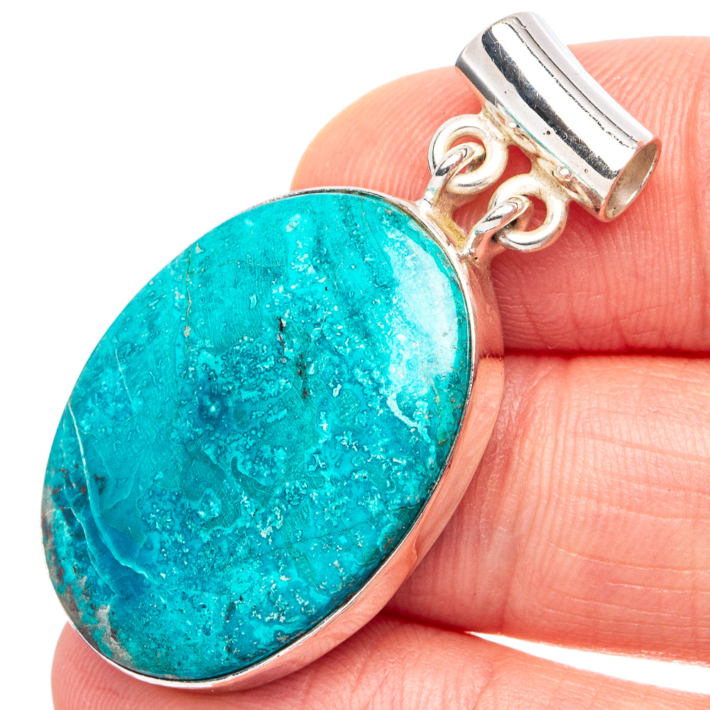 Shattuckite Pendant 1 5/8" (.925 Sterling Silver)