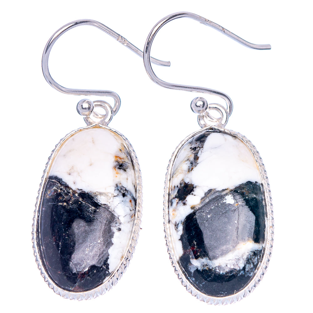 Zebra Jasper Earrings 1 3/8" (925 Sterling Silver) E1892