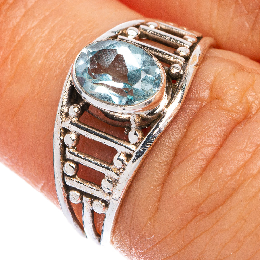 Blue Topaz Dainty Ring Size 6.25 (925 Sterling Silver) R145416