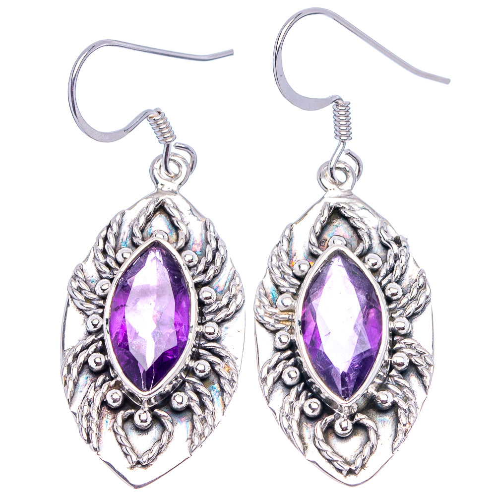 Premium Amethyst Earrings 1 3/4" (.925 Sterling Silver)