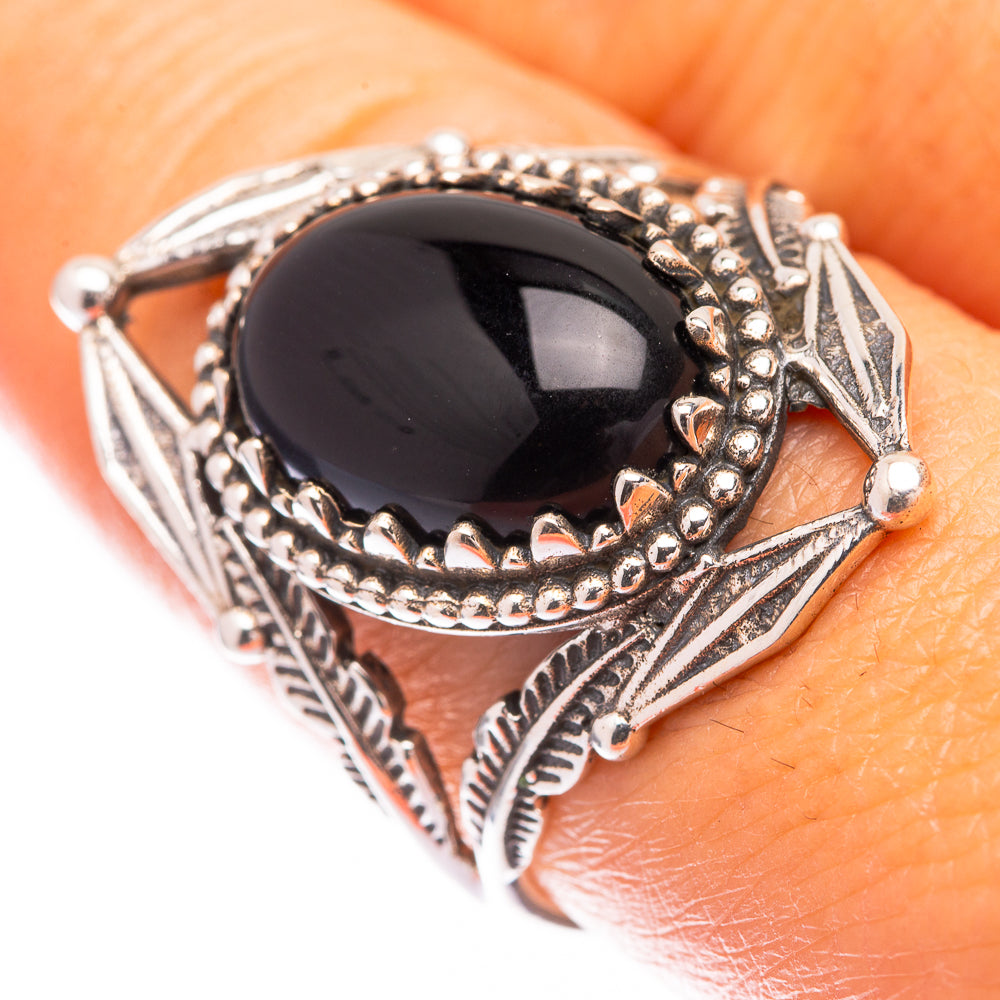 Black Onyx Ring Size 9.25 (925 Sterling Silver) R140733