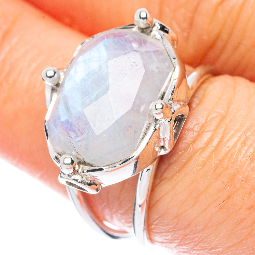 Premium Rainbow Moonstone 925 Sterling Silver Ring Size 6.75 (925 Sterling Silver) R2750