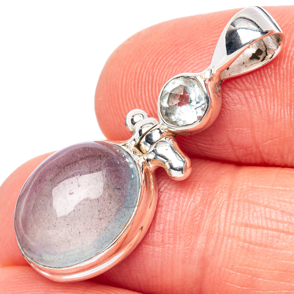 Aquamarine, Blue Topaz Pendant 1 1/4" (925 Sterling Silver) P42776
