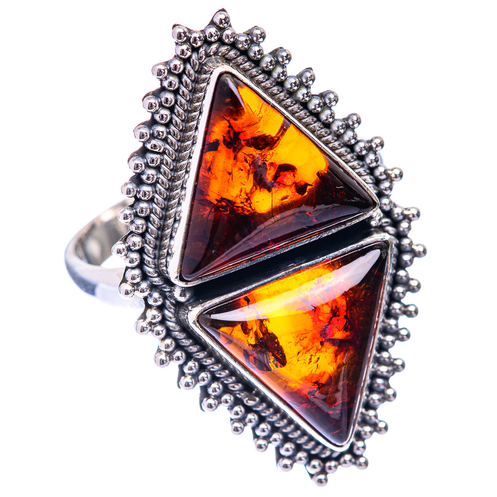 Large Baltic Amber Ring Size 11 (925 Sterling Silver) R140851