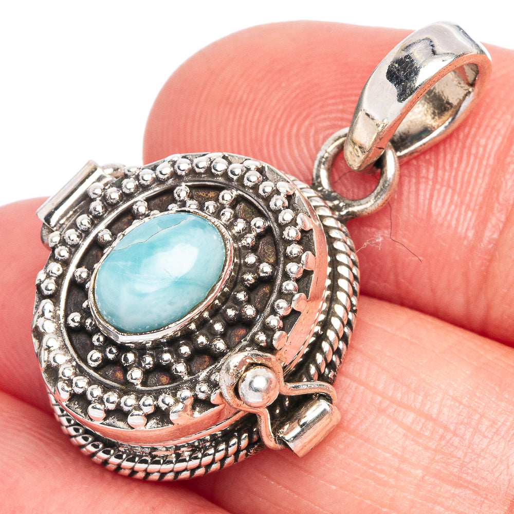 Larimar Pendant 1 1/4" (925 Sterling Silver) P40214