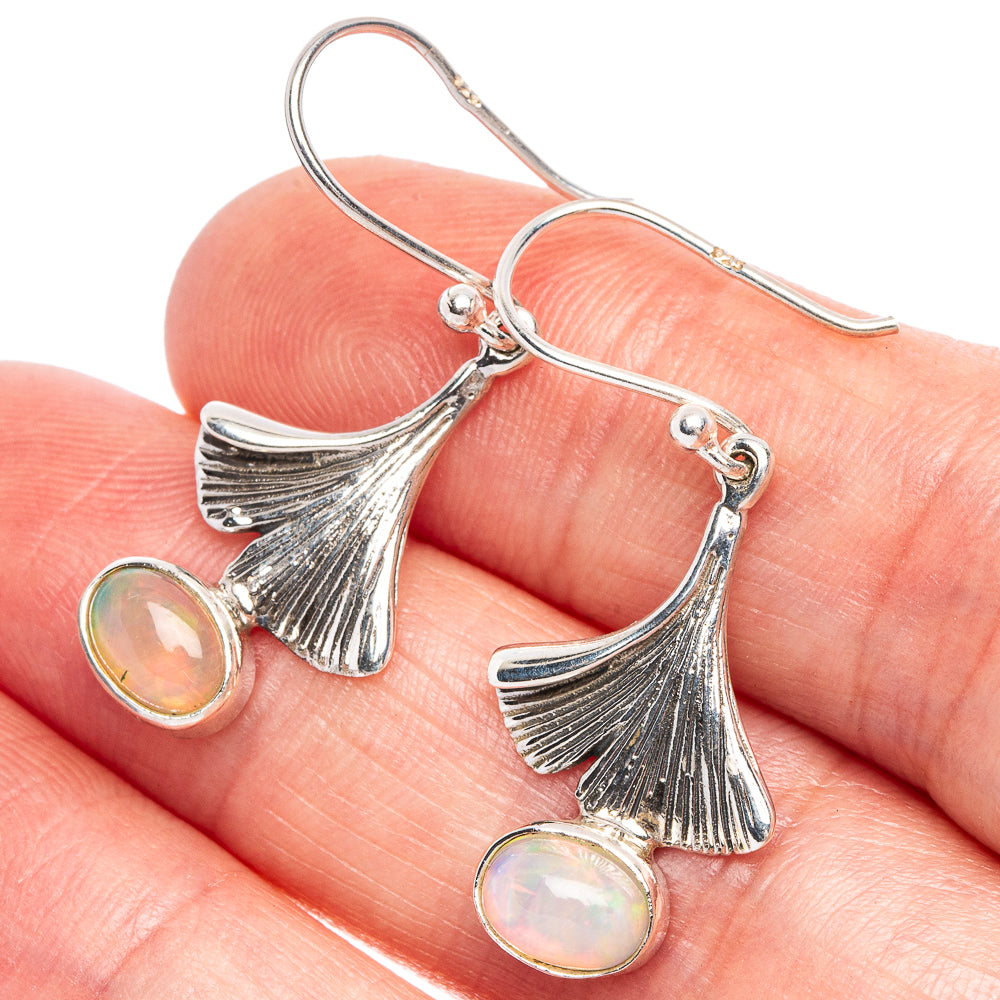 Rare Natural Ethiopian Opal Earrings 1 3/8" (925 Sterling Silver) E433403