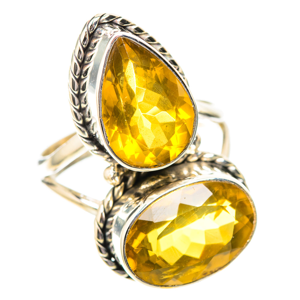 Large Faceted Citrine Ring Size 9.75 (925 Sterling Silver) RING138903