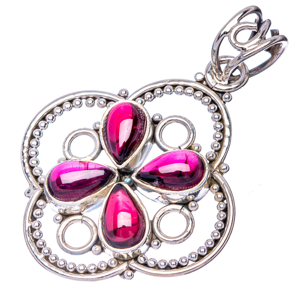 Garnet Pendant 1 5/8" (925 Sterling Silver) P40998