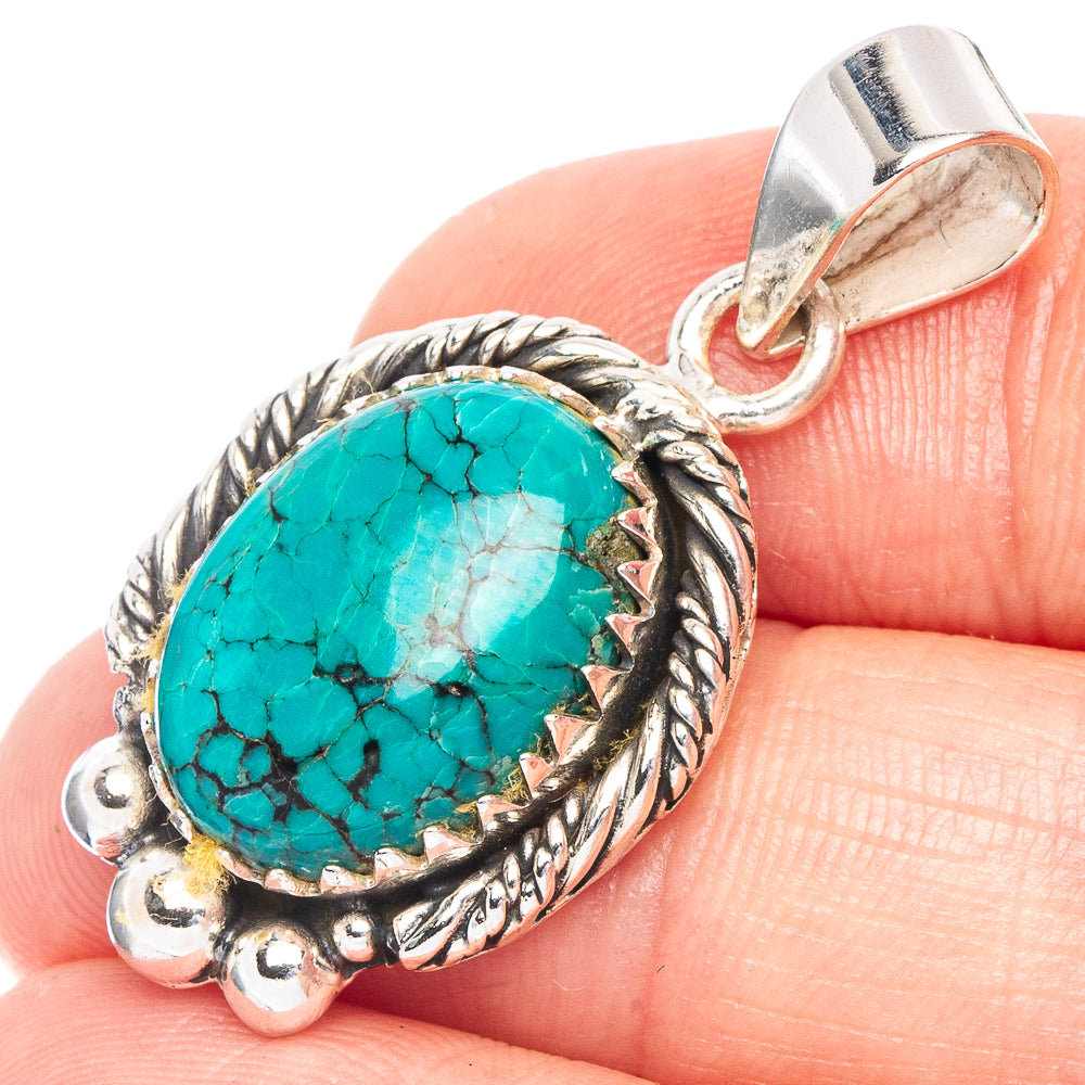 Arizona Turquoise Pendant 1 3/8" (925 Sterling Silver) P43917