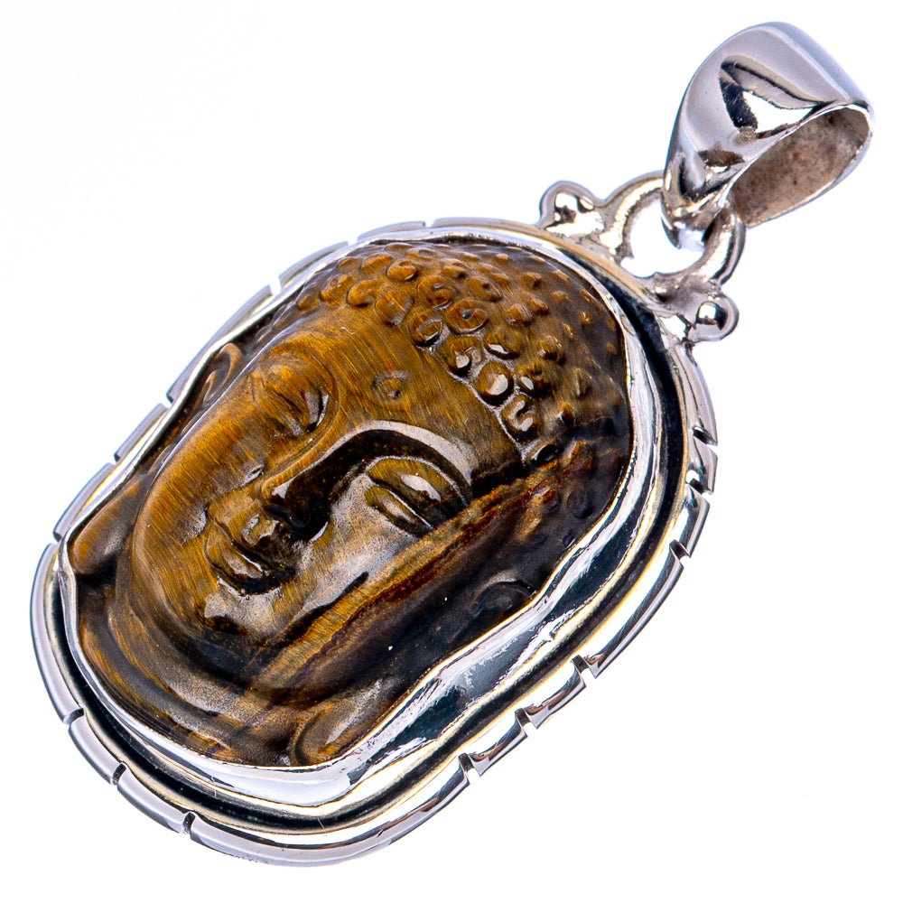 Tiger Eye Buddha Pendant 1 3/8" (925 Sterling Silver) P41322