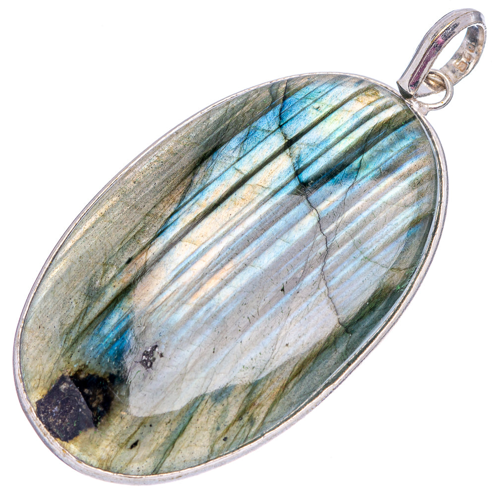 Labradorite Pendant 2 3/8" (Silver Plated)