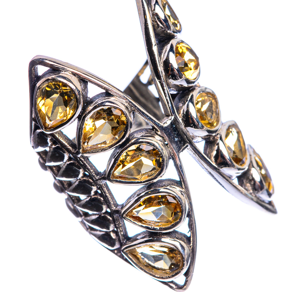 Large Faceted Citrine 925 Sterling Silver Ring Size 5.5