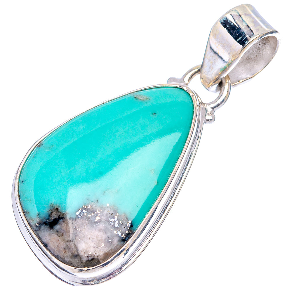 Campitos Turquoise Pendant 1 1/2" (.925 Sterling Silver)