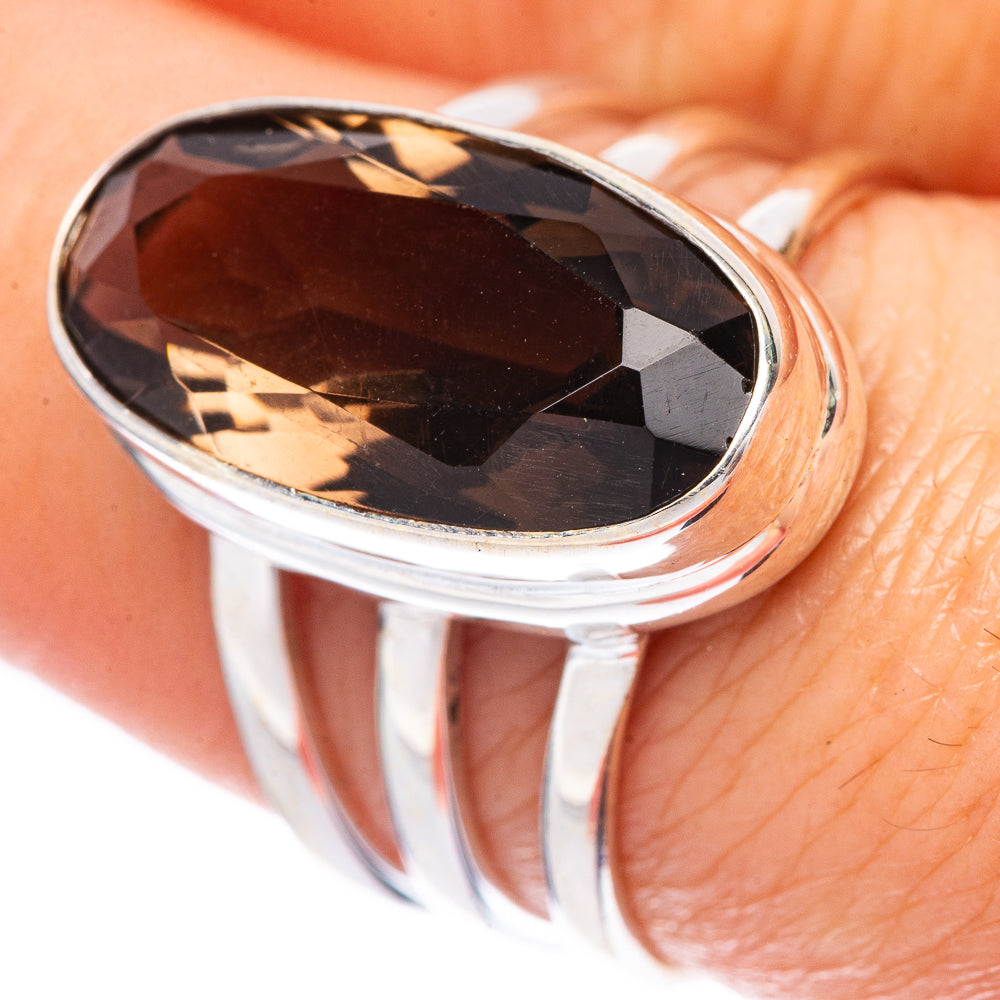 Smoky Quartz Ring Size 7.5 (925 Sterling Silver) R1698