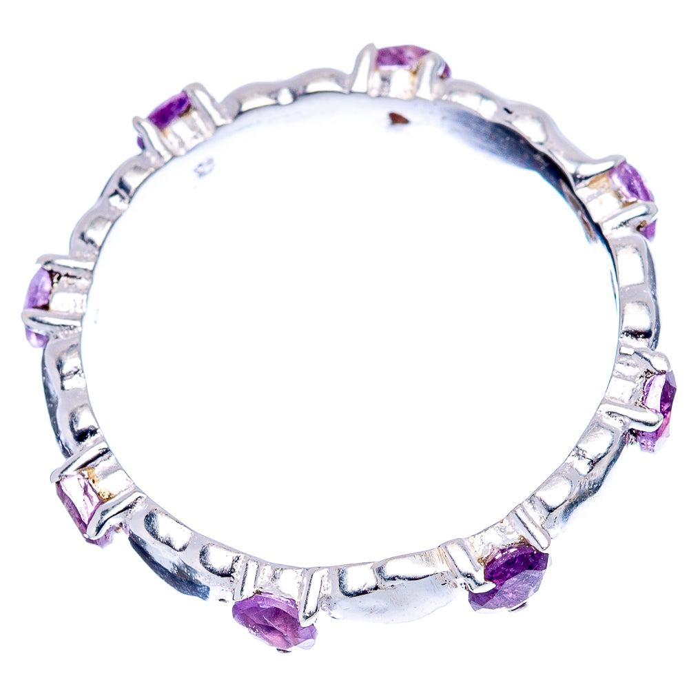 Amethyst Heart Dainty Ring Size 6.75 (.925 Sterling Silver)