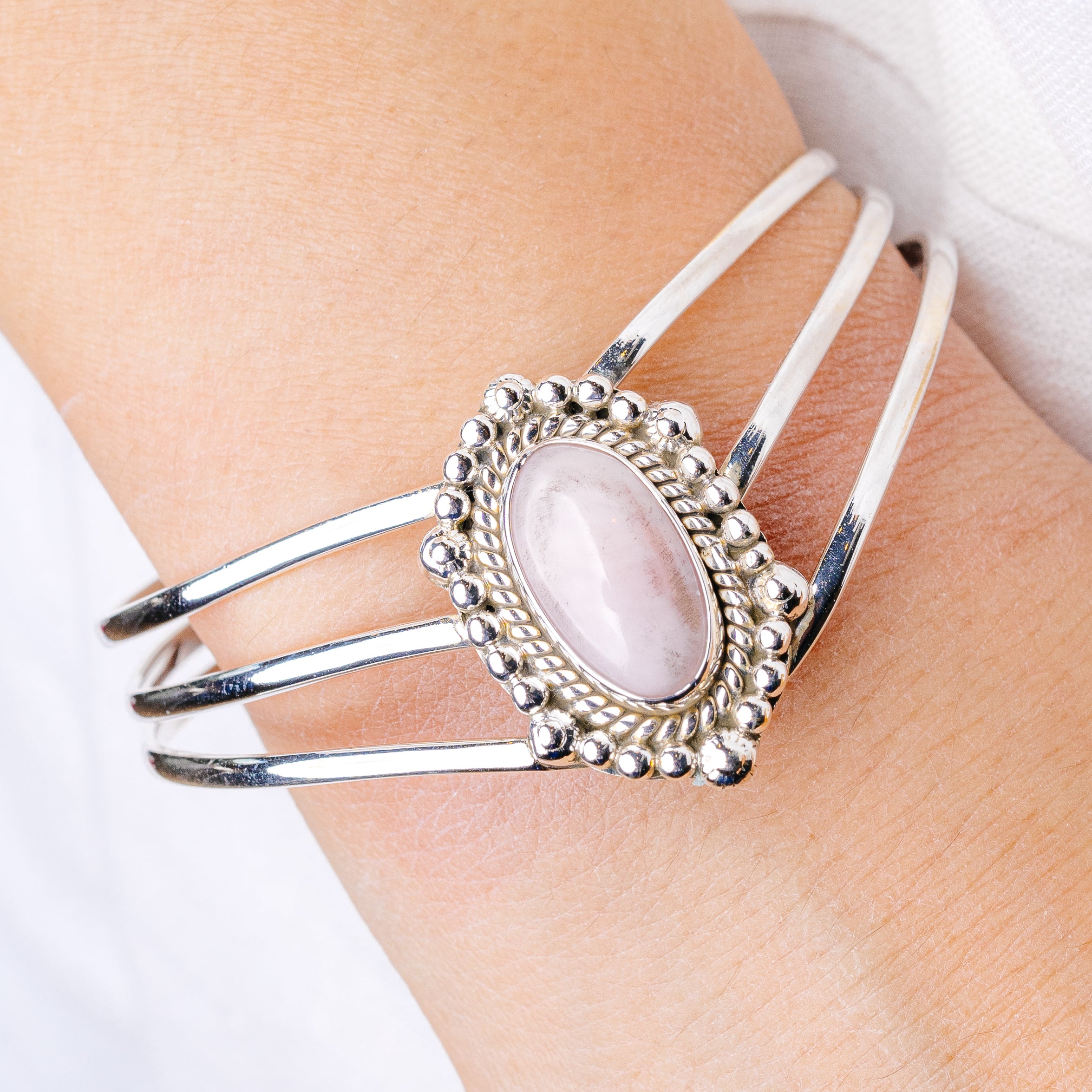 Pink Conch Shell Cuff Bracelet Adjustable (925 Sterling Silver) B90420