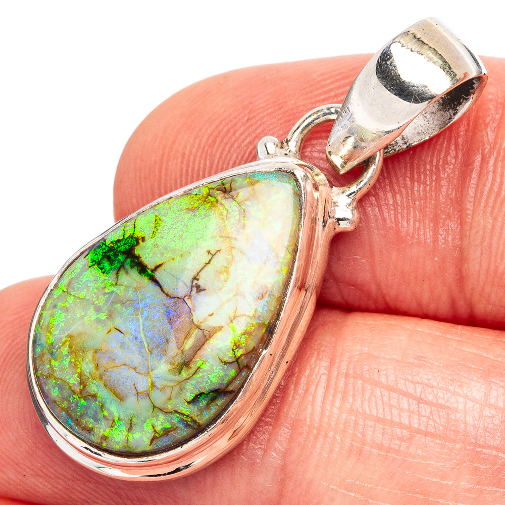 Rare Sterling Opal Pendants 1 3/8" (925 Sterling Silver) P43237