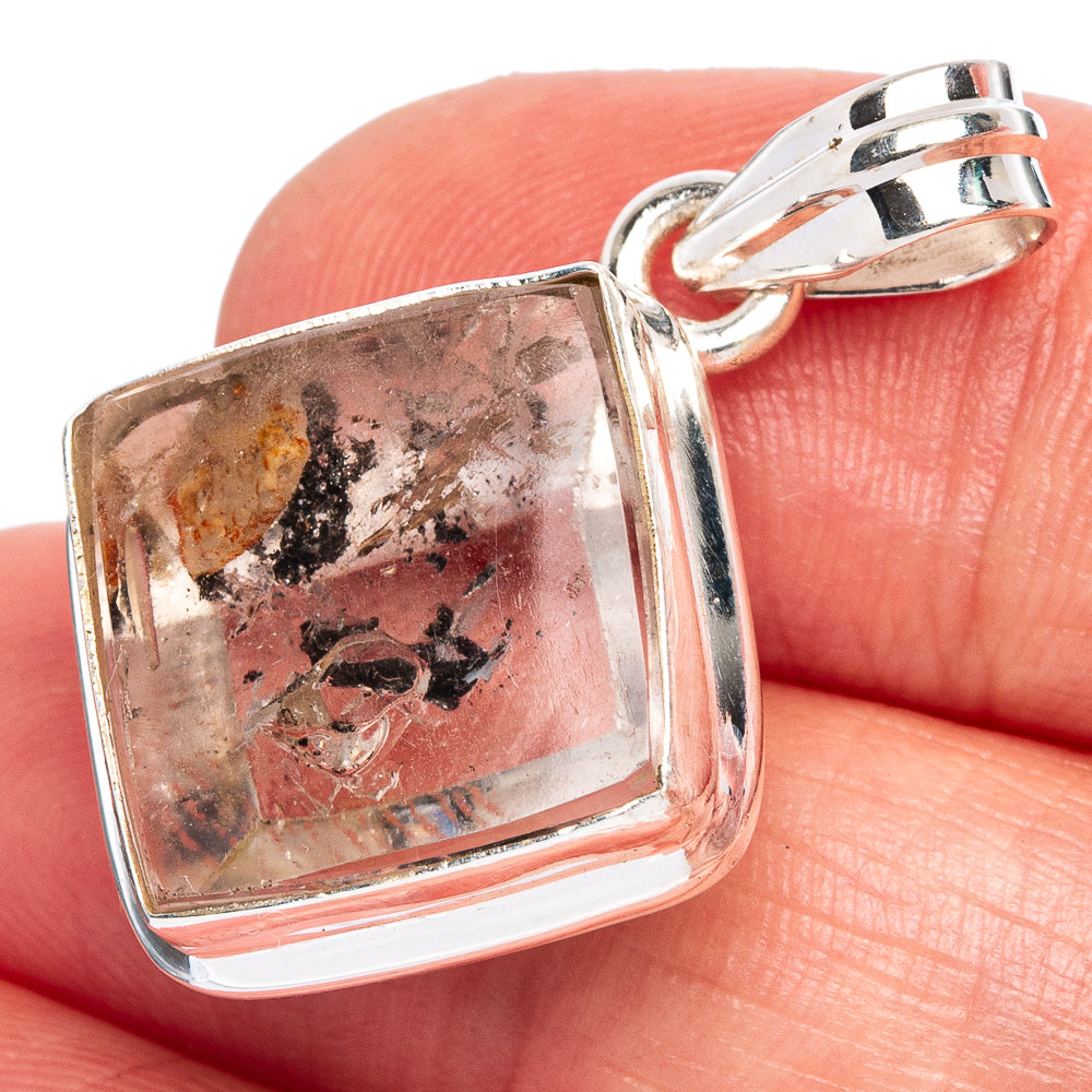 Marcasite In Quartz Pendant 1 1/4" (925 Sterling Silver) P40384