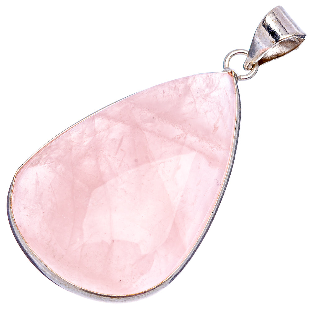Rose Quartz Pendant 2" (Silver Plated)